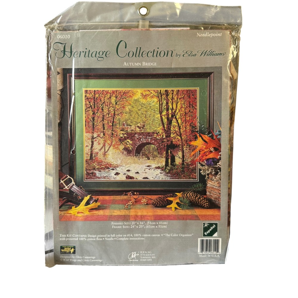Elsa Williams Heritage Collection Autumn Bridge Needlepoint Kit 06010 Wild Wings
